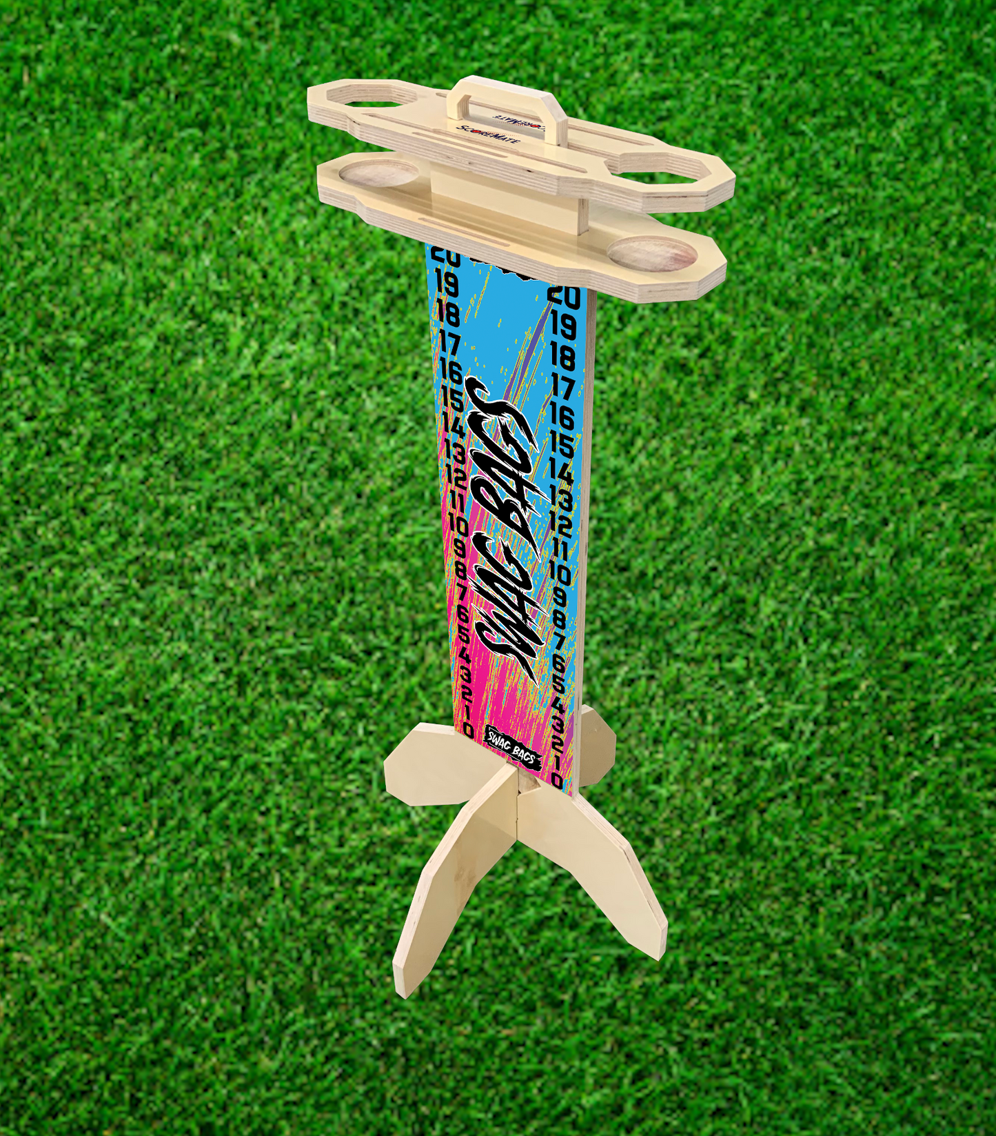 Swag Bags Cornhole Scoreboard (Colorful) - SWAG BAGS