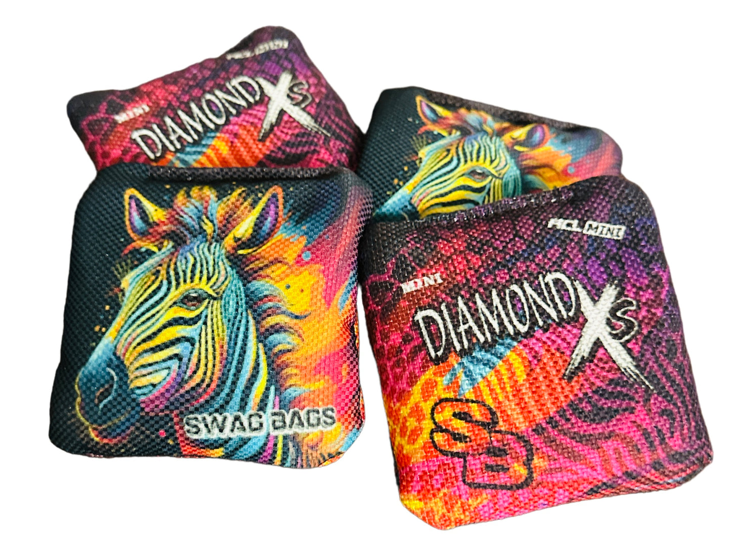 Diamond Mini Cornhole Bags (Zebra Swag)