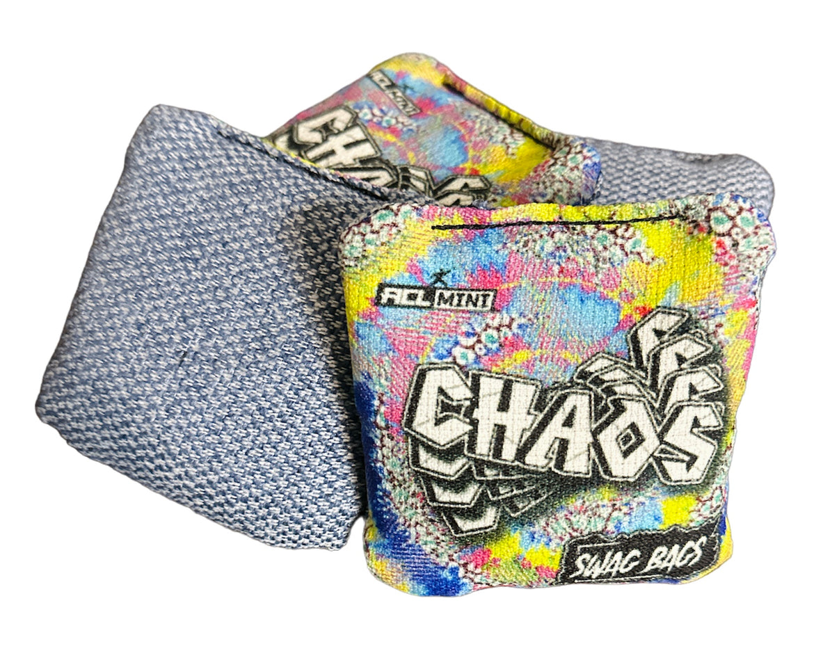 Chaos Mini Cornhole Bags (Yellow Burst) SWAG BAGS