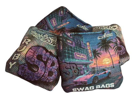 Ruby Mini Cornhole Bags (Miami Vice)