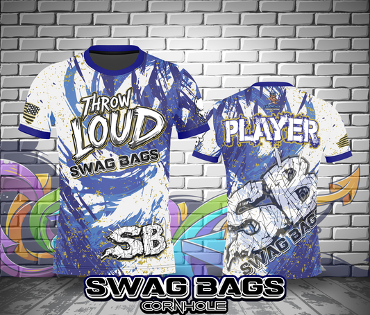 SWAG BAGS JERSEY- THROW LOUD!!!!  BLUE/GOLD
