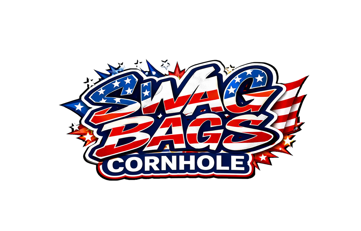 Swag Bags Cornhole USA Stripes Stickers