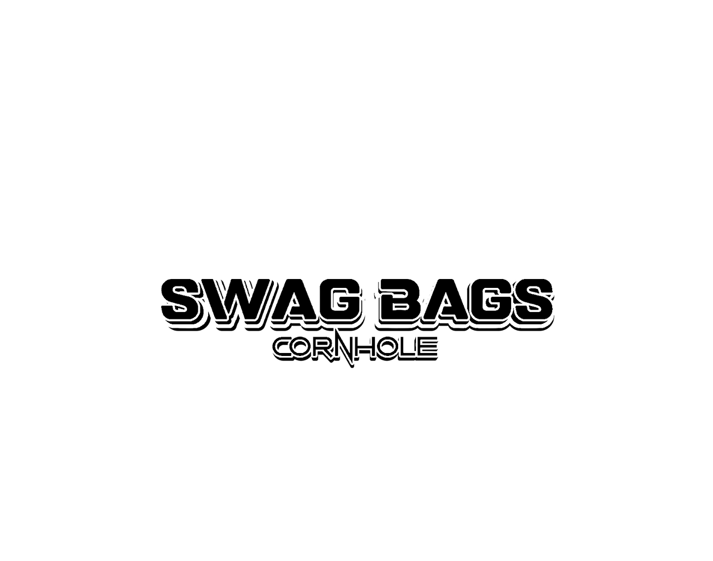 Swag Bags Cornhole Logo Stickers (Black & White)