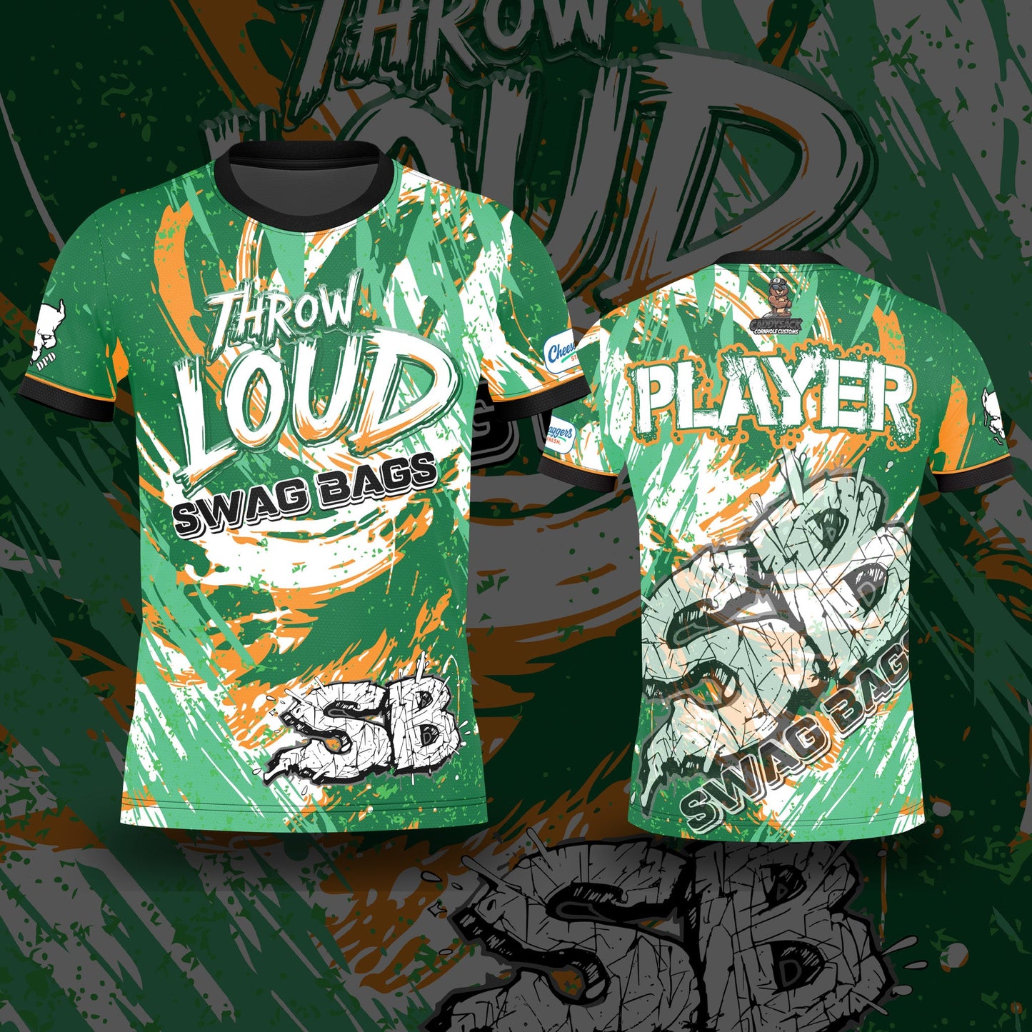 SWAG BAGS JERSEY- THROW LOUD!!!!  GREEN AND GOLD